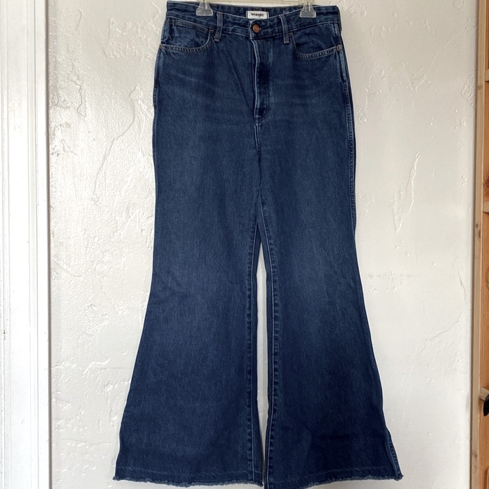 Wrangler Wanderer Denim High Waist Flare Jeans W28 L28 Raw Hem